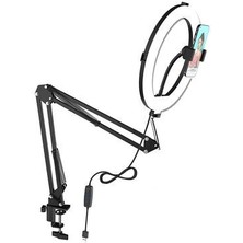 Xinmeng Metal Flexible Masaüstü Sıkıştırmalı Youtuber Ring Light LED Selfie Çalışma Işığı 10 Inç Halka