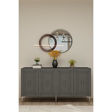 Ceneyra KA1528AS OTTO150 Konsol, Kahve Köşesi, Tv Sehpası ve Dolap 150CM Antrasit-Silver