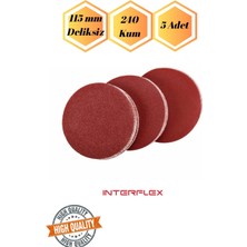 Interflex 5 Adet 240 Kum Deliksiz 115 mm Cırt Zımpara Kağıdı El Zımparaları Avuç Içi Spiral Taşlama