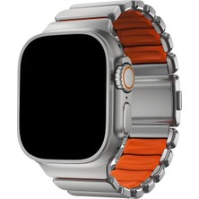 Dexmon Apple Watch 11 10 9 8 7 6 Ultra Se Uyumlu 42 44 45 46 49MM Titanyum Çelik Çift Renkli Kordon