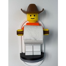 Öztürk Makine Tuvalet Kağıdı Tutucu Tuvalet Kağıtlığı Kovboy-2 Şapkalı Model-Lego Adam Tuvalet Kağıdı Tutucu