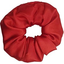 Aesco Saten Saç Tokası Scrunchie Toka 3 Adet (Kırmızı5)