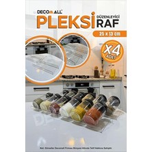  dds x4 adet organizer pleksi şeffaf stand baharatlık standı çekmece ıçi düzenleyici 25x10cm