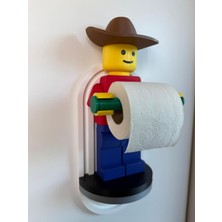 Öztürk Makine Tuvalet Kağıdı Tutucu Tuvalet Kağıtlığı Kovboy Şapkalı Model-Lego Adam Tuvalet Kağıdı Tutucu