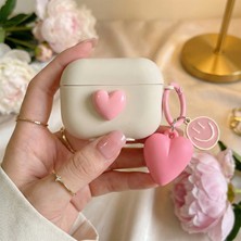 Caseonn Apple Airpods Pro 3 Kılıf Figürlü 3D Lovely Kalp Pembe