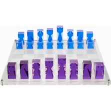 Jonathan Adler Akrilik Dekoratif-Koleksiyonluk Satranç Seti Mavi