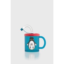 Renga Ruby Penguen Desenli 210 ml Pipetli Kulplu Pp Bebek Bardağı 142003 Mavi-Kırmızı