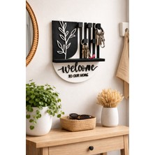 Bayan Rottenmeier Evimize Hoş Geldiniz Yazılı Anahtarlık-Duvar Askılı Anahtarlık-Anahtarlık Askısı-Duvar Anahtarlığı