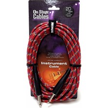 On Stage IC-20BR Kumaş Enstrüman Kablosu (6 Metre) | Örgülü Dış Yüzey Dolaşmayı Önler
