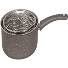 Mehtap Granit Cips Tencere 22 cm Gri Granit Kaplama Malzeme ile Estetik ve Fonksiyonel Kullanım