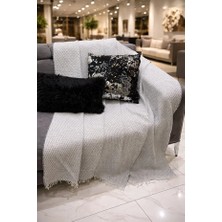 Gizo Home Pamuklu Koltuk Örtüsü, Koltuk Kılıfı, Kanepe Örtüsü 170X210 cm Çok Amaçlı Örtü Gri Renk