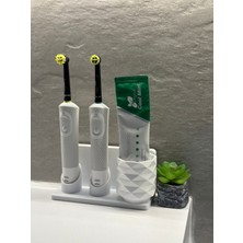 Öztürk Makine Şarjlı ve Pilli Diş Fırçalık Tutucu Stand Beyaz