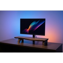 Wood Askania Ceviz Ağacından Masaüstü Ergonomik Monitör Yükseltici ve Düzenleyici (Ovl)
