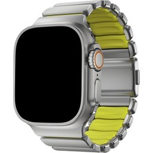 Dexmon Apple Watch 11 10 9 8 7 6 Ultra Se Uyumlu 42 44 45 46 49MM Titanyum Çelik Çift Renkli Kordon