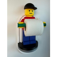 Öztürk Makine Tuvalet Kağıdı Tutucu Tuvalet Kağıtlığı Şapkalı Model - Büyük Boy -Lego Adam Tuvalet Kağıdı Tutucu