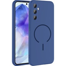 Galaxy A55 Kılıf M-Safe Şarj Özellikli Zore Meta Kapak - Lacivert