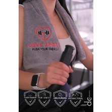 Velvettowels Nakışlı Sporcu Havlusu Pamuklu, Anti Bakteriyel, Ter Emici Fitness Plates Boks Tenis Spor Havlusu