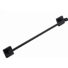 Enalburumtr Kare Mat Siyah Uzun Havlu Askılığı / Havlu Askısı / Havluluk / Banyo&tuvalet Paslanmaz Çelik