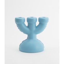 Erıc-Sky Matte Açık Mavi Seramik Şamdan