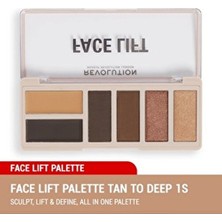 Revolution Çok Renkli Yüz Gerdirme Allık, Kontür ve Bronzer Paleti Işıltılı ve Uzun Süre Kalıcı