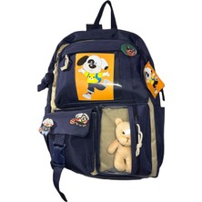 Relaxion Relaxıon Kore Tarzı Çocuk Sırt Çantası – Lacivert & Bej