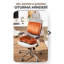 Viscotex Visco Ortopedik Oturma ve Bel Destek Minderi Seti, Sırt Yastığı ve Koksiks Minderi