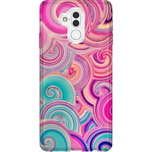 Lelia Huawei Mate 20 Lite Uyumlu Baskılı Şeffaf Telefon Kılıfı | Koleksiyon: Colorwave Flux