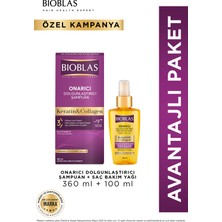 Bioblas Keratin Kolajen Saç Bakım Yağı 100 ml + Saç Bakım Şampuanı 360 ml