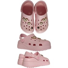 Famele's 205 Anatomik Taşlı Pembe Eva Plaj Deniz Günlük Kadın Terlik