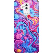 Lelia Huawei Mate 20 Lite Uyumlu Baskılı Şeffaf Telefon Kılıfı | Koleksiyon: Colorwave Flux