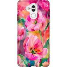 Lelia Huawei Mate 20 Lite Uyumlu Baskılı Şeffaf Telefon Kılıfı | Koleksiyon: Pastelbloom Soft Series