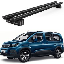 Today Auto Pençe Peugeot Rifter (2019 ve Sonrası) Uyumlu Siyah Ara Atkı 135CM Port Bagaj Tavan Barı