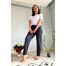 Vip Bera Tekstil Düz Desenli Antrasit Penye Pijama Altı Lastikli Özellikli