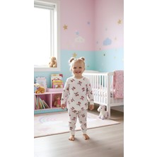 Sinem Çeyiz Süpermini 0190 Kirazlı Fiyonklu Pamuklu Pijama Takım