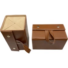 Optic Master A Kalite Deri-Süet Katlanabilir Gözlük Çantası / Gözlük Kabı 4 Lü Kahverengi