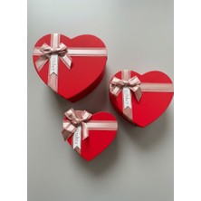 Vesta Concept 3'lü Kalp Şeklinde Hediye Kutusu Seti - Sevgililer Günü, Doğum Günü, Özel Gün Hediyelik Kutu