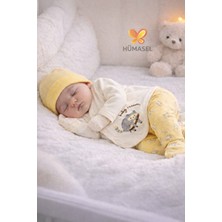 Hümasel Yenidoğan Süzene Nakışlı 5li Askı Hastane Çıkışı Bebek Sarı Yenidoğan