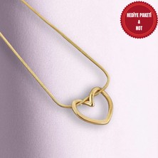 Muun Store Çelik Kalp Kolye – Aşkınızı Simgeleyen Şık Takı, Sevgiliye Hediye, Zarif Takı