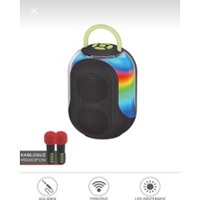 Nivego Bluetooth Hoparlör Karaoke Çift Mikrofonlu Kablosuz Parti Speaker Eğlence Tf Kart Destekli