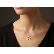 G&A Jewels Pırlantalı Yıldız 925 Ayar Gümüş Kolye