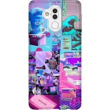 Lelia Huawei Mate 20 Lite Uyumlu Baskılı Şeffaf Telefon Kılıfı | Koleksiyon: Neondream District