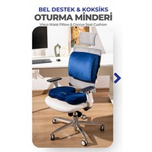 Viscotex Visco Ortopedik Oturma ve Bel Destek Minderi Seti, Sırt Yastığı ve Koksiks Minderi