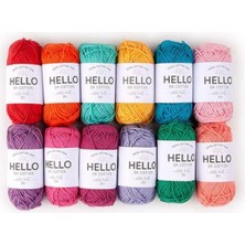 12 Adet Canlı Renkler 25 Gram Hello Koton Iplik