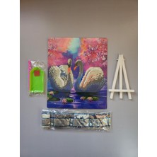 Liva Craft Cardboard Boncuk Işleme Kiti - Kuğular 21 x 25 cm