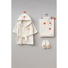 Bebitof Sevimli Civciv Pamuklu Bornoz Seti