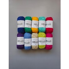 10 Adet Canlı Renkler 50 Gram Hello Koton Iplik