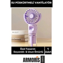 Armoris L Taşınabilir 3 Kademeli 1200 Mah  Uyumlu USB Şarjlı Su Hazneli Püskürtmeli Mini Klima Vantilatör