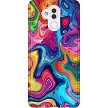 Lelia Huawei Mate 20 Lite Uyumlu Baskılı Şeffaf Telefon Kılıfı | Koleksiyon: Colorwave Flux