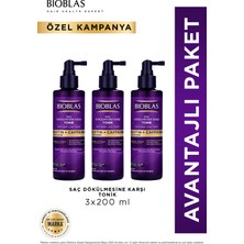 Bioblas Biotin & Kafein Saç Dökülmesine Karşı Tonik 3 x 200 ml Standart İçerik ile Etkili Koruma