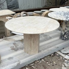 Adomar Marble Traverten Yemek Masası